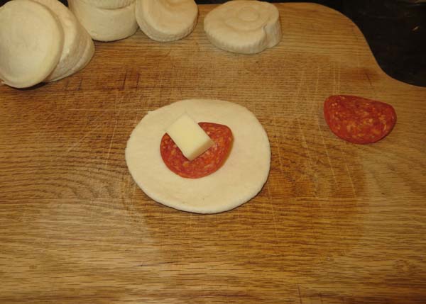 dough pepperoni cheese