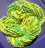 spun green yellow fiber